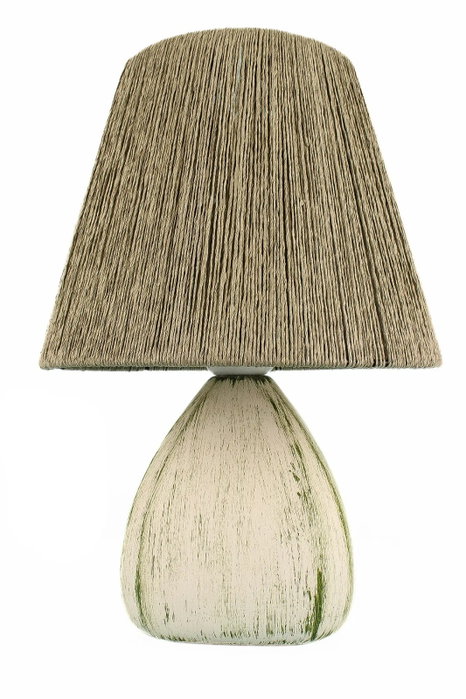 Opviq Lámpara de mesa de cerámica verde con tapa de yute YL679 Opviq Lámpara de mesa de cerámica verde con tapa de yute YL679
